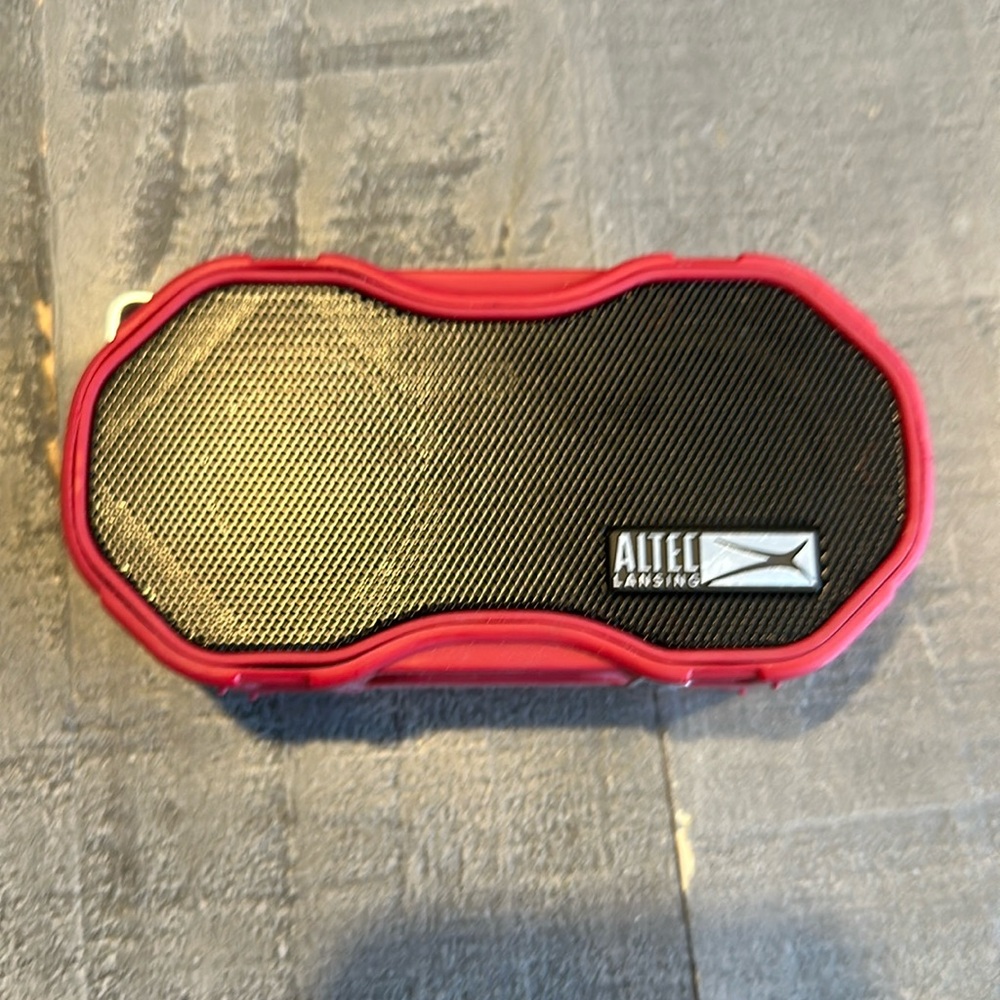 Altec Lansing Baby Boom Red Black Waterproof Rechargeable Bluetooth Speaker